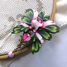 Load image into Gallery viewer, NEEDLE MINDER Green and Pink Moth 13
