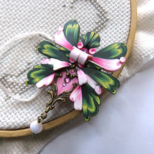 Load image into Gallery viewer, NEEDLE MINDER Green and Pink Moth 17
