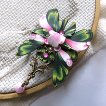 Load image into Gallery viewer, NEEDLE MINDER Green and Pink Moth 68
