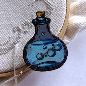 WOOD Needle Minder NOT CLAY please read description, Hand painted wood.