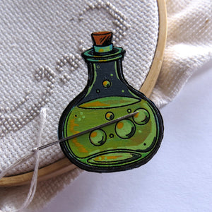 WOOD Needle Minder NOT CLAY please read description, Hand painted wood.