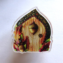 Load image into Gallery viewer, SMALL ACRYLIC Charm NOT CLAY please read description, Acorn Fairy Door Needle Minder, Magnet Cross Stitch Sewing Notion
